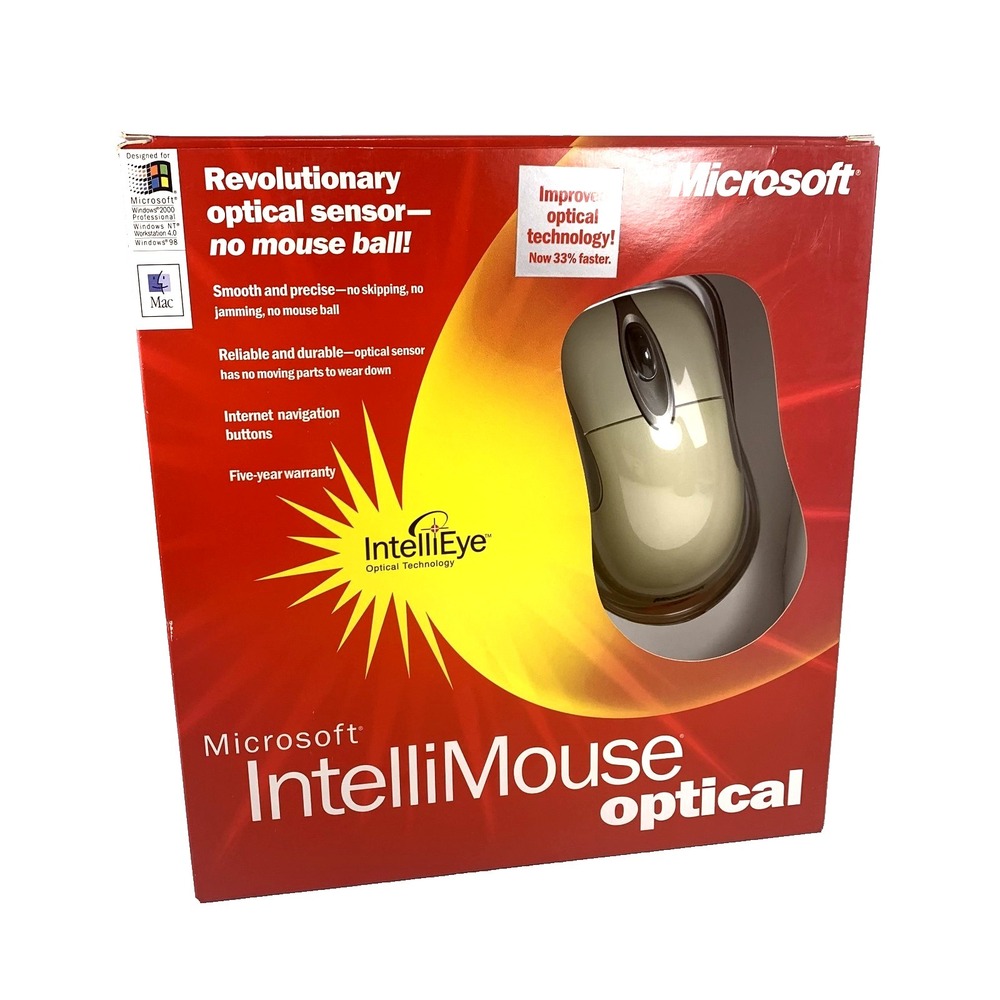 Microsoft Intellimouse Optical Mouse X05-34207 PC MAC USB PS/2 Vintage